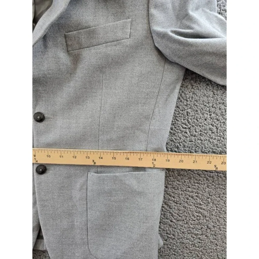 Michael Kors Classic Fit Herringbone Woven Sport Coat Men's 40S Light Grey L/S